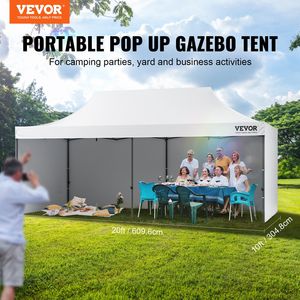 Carpa Plegable de 10x20 Pies con Paredes Laterales Removibles, Gazebo Portátil Instantáneo con Bolsa con Ruedas, Resistente a los Rayos UV e Impermeable - Product Image 2