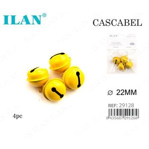 ILAN Cascabel Giallo 22mm 4 Pezzi per Artigianato e Decorazioni - Product Image 1