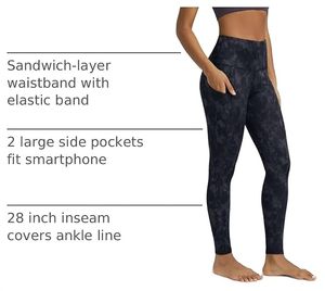 Women High Waisted <b>Yoga</b> Leggings Full Length Print <b>Pockets</b> Four-Way Stretch Seamless Scrunch Butt Spandex/Nylon <b>Pants</b> - Product Image 6