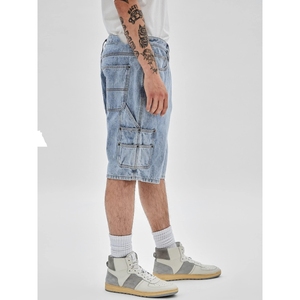 Nouveau design de shorts en jean avec ceinture élastique personnalisée, shorts en jean pour hommes, fabrication OEM, shorts en jean délavé léger - Product Image 6