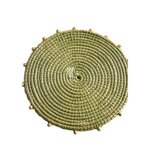 Top Selling <b>Beaded</b> Woven Seagrass Charger Bamboo <b>Placemat</b> for Table Decoration Vietnam Wholesale Accessory - Product Image 3