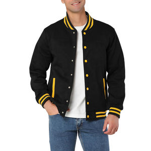 Custom Varsity Wool Fleece Bomber <b>Jacket</b> for Men Leather Sleeve University Baseball Windbreaker Embroidery <b>Jersey</b> Front Spring - Product Image 1