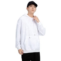 2021 Latest OEM Men's Drop Shoulder Heavy Weight Plain Drawstring Hoodie With Kangaroo Pocket Men's Pullover Hooded Sweat Shirt - Product Image 3