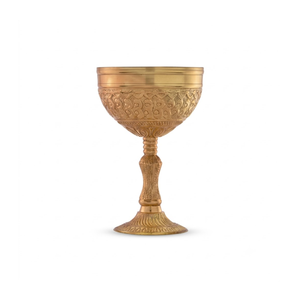 Antique Brass <b>Communion</b> Chalice | Engraved Medieval Wine Goblet | Religious Church Decor | <b>Holy</b> Eucharist <b>Gift</b> | Wholesale Price - Product Image 1