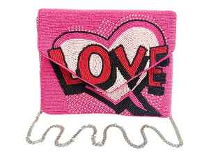 Elegante Bolso de Mano Rectangular Bordado con Cuentas de Semillas de Algodón Hecho a Mano para Mujeres y Niñas con Patrón de Logotipo - Product Image 2