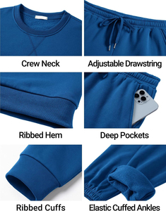 Relaxed <b>Sweatsuit</b> Outfit <b>for</b> Men and <b>Women</b> Featuring Coordinated Sweatshirt Joggers and Contemporary Casual Style - Product Image 6