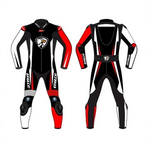 Traje de Motociclismo de Cuero Vacuno/Canguro de Diseño Personalizado para Hombre, Mono de Una Pieza, Traje de Motociclista OEM con Protección CE Nivel 2 - Product Image 1