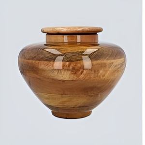 Urne funéraire en bois faite à la main, bois naturel poli, urne commémorative personnalisée, urne funéraire pour cendres d'adultes - Product Image 3