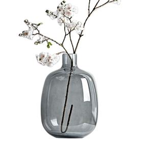 Florero de burbujas de vidrio reutilizable, decoración del hogar, personalizado, soplado a mano, azul claro, el más vendido - Product Image 1