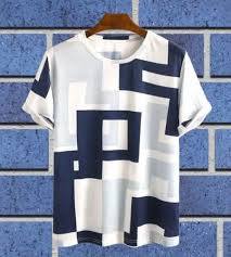 Men's Geometric Graphic T-Shirt Abstract Block Print Short Sleeve Tee Modern Casual <b>Round</b> Neck Top All Over Print Summer T shirt - Product Image 3