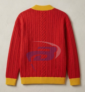 NSPDK Sorority Cardigan <b>Sweater</b> Red & Yellow Embroidery Stylish College Apparel for Women Knitwear Casual Acrylic Knit <b>Sweater</b> - Product Image 2