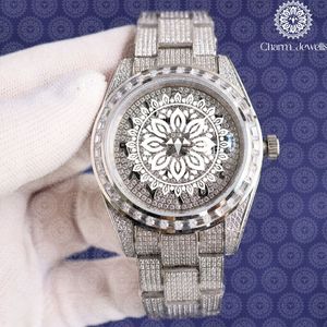 Reloj de Lujo para Mujer Charm Jewells, Caja Redonda de Acero Inoxidable de 38 mm, Cuarzo Analógico, Incrustado con Diamantes, Brazalete de Moda - Product Image 5