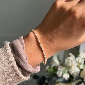 3.00 MM Round Lab Grown Diamond Tennis Bracelet 10K 14K 18K <b>Gold</b> Prong <b>Set</b> Luxury Engagement Wedding Gift Fine Jewelry - Product Image 6