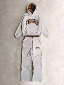 Men Women Winter Embroidered Fleece 100% Cotton Hip Hop Patchwork Printing Tracksuit Hoodie <b>Sweatpants</b> <b>Set</b> Casual Loose - Product Image 6