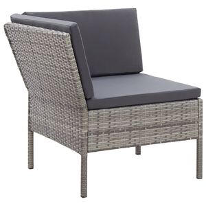 Juego de salón de patio gris de ratán polivinílico de 3 piezas con cojines cómodos Muebles de exterior duraderos - Product Image 4
