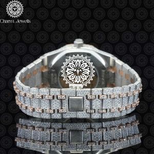 Montre de luxe pour homme Charm_Jewells en acier inoxydable, boîtier de 40 mm, mouvement mécanique analogique, étanche 10 bars, date automatique, fermoir déployant - Product Image 2