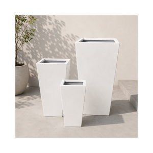 Maceta cuadrada de fibra de vidrio resistente a los rayos UV, lista para enviar, maceta moderna y alta para decoración de jardín interior y exterior. - Product Image 1