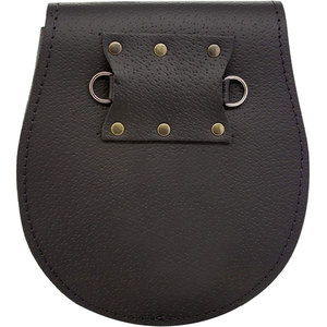 Sporran Kilt Escocés Negro de Cuero Vegano con Nudo Celta Grabado, Cierre de Botón y Cadena de Cintura Sporran - Product Image 4