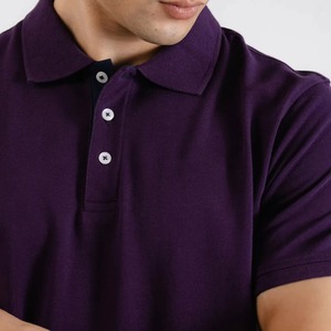 Men's Premium Deep Purple Cotton Breathable for Shirt | <b>Classic</b> Short Sleeve Solid Color Casual for T-Shirt Front Logo for - Product Image 2