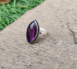 Purple Amethyst Marquise <b>Ring</b> Handmade Amethyst Gemstone <b>Ring</b> <b>Statement</b> <b>Ring</b> February Birthstone Jewelry Designer <b>Ring</b> - Product Image 2