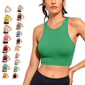 Wholesale Sexy Crop tank <b>Tops</b> for Women Seamless Street tank <b>Tops</b> Ribbed Women Sports Vests - Product Image 1