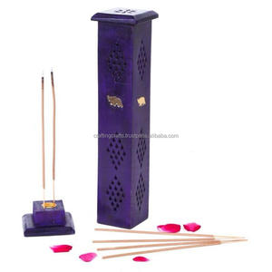 Soporte de incienso de madera con forma de barco hecho a mano pulido grabado de siete Chakras ideal para relajación de aromaterapia y decoración del hogar - Product Image 2