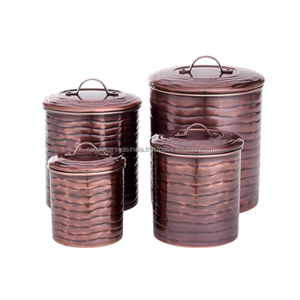 กล่องเก็บของทำจากทองแดงบริสุทธิ์แบบโบราณหรูหราทำจากโลหะคุณภาพดีที่สุดสำหรับน้ำตาลกาแฟและชาในราคาที่แข่งขันได้ - Product Image 2