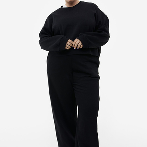 Pantalon de survêtement crème coupe décontractée avec poignets élastiques, 60% coton 40% polyester - Product Image 1