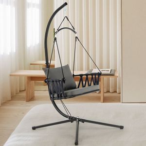 Silla Columpio para Patio con Soporte, Diseño Colgante para Exteriores - Product Image 3