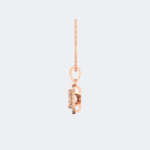 Collier pendentif de luxe en or 10 carats avec halo ovale de diamants de laboratoire taille princesse 0,65 carat total - Product Image 6