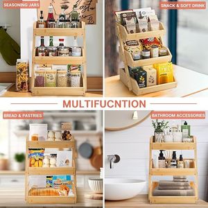 Cestino per Frutta in Bambù Spesso 15 mm, Organizzatore da Cucina per Conservazione di Frutta e Verdura - Product Image 2