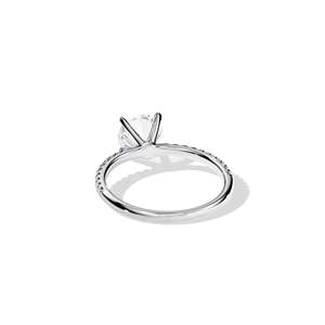 Bague de fiançailles en platine avec diamant rond brillant, style classique pour femme, diamant de laboratoire certifié IGI - Product Image 4