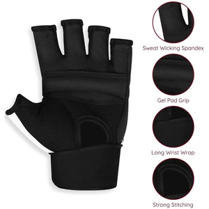Gants de MMA rembourrés épais - Mitaines de grappling respirantes en maille avec double protection des poignets - Logo personnalisé Professionnel Martial - Product Image 2