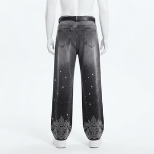 <b>Men's</b> Stonewashed Denim Cargo Pants <b>High</b> <b>Waist</b> Loose Fit Multi Pocket Streetwear Style Autumn Cotton <b>Jeans</b> - Product Image 6