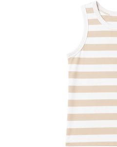 <b>White</b> Beige Striped <b>Men</b> Cotton Tank Top Sleeveless <b>Vest</b> Casual Summer Gym Fitness Shirt Breathable Loose Fit Streetwear Tank Top - Product Image 3