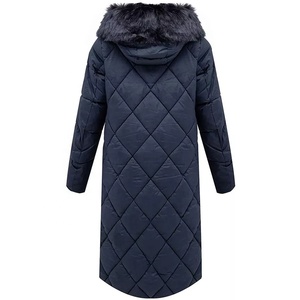 Veste longue noire matelassée avec capuche en fourrure, fermeture éclair, manteau d'hiver, style décontracté, rembourrage épais en polyester, vêtement d'extérieur unisexe - Product Image 3