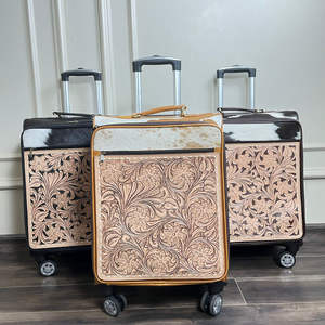 Maletas de Viaje de Cuero Genuino de Vaca, Hechas a Mano, con Ruedas, Estilo Western, de Lujo, para Mujer, Expo de Marzo - Product Image 4