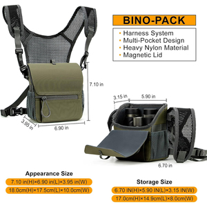 Arnés Táctico para Binoculares, Bolsa de Pecho, Bino-Pack, Nylon, Tapa Magnética, MOLLE, Funda Impermeable, Caza, Observación de Aves, Venta al por Mayor - Product Image 3