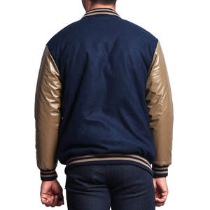 High Quality 100% Wool Stand Collar High Street Style Baseball Varsity Letterman <b>Jacket</b> Patchwork Design Front Logo for Unisex - Product Image 2
