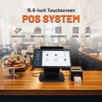 Système de point de vente PCAP tactile 10 points 15,6 pouces Windows 11 haute vitesse I3/I5 8 Go de RAM 128 Go SSD avec deuxième écran amovible et caisse enregistreuse