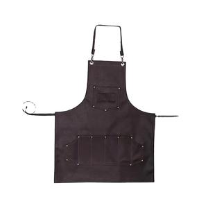 Tablier de barbier en toile, tablier personnalisé pour femmes et hommes avec bretelles croisées en cuir, 3 poches/toile - Product Image 5