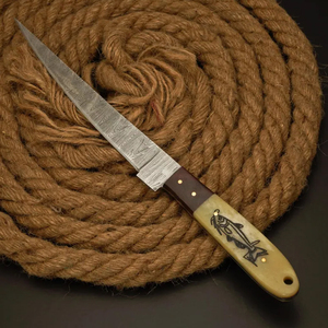 Cuchillo de filetear hecho a mano de acero de Damasco, cuchillo de pesca, el mejor regalo para amantes de la pesca, cuchillo personalizado - Product Image 6