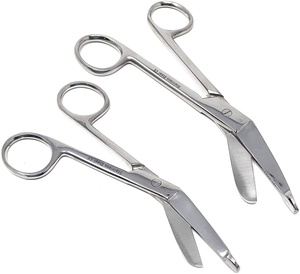 Safety Point 2 Lister Bandage Scissors 4.5" and 7.25" Emt Utility Paramedic Nurse Surgical Dental Instruments - Product Image 1