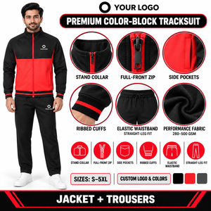 Conjunto Deportivo de Alta Calidad 100% Algodón Ecológico y Transpirable, Chaqueta con Cierre Completo y Pantalones Jogger, Ropa Deportiva para Gimnasio, Entrenamiento y Uso Casual - Product Image 4