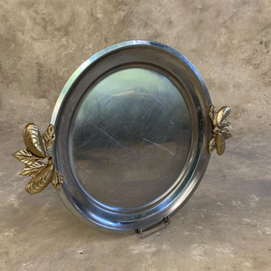 High Standard Food Serving Metal <b>Tray</b> Unique Style Golden Finishing Handle <b>Dinner</b> Table Decor Serving <b>Tray</b> Supply from India - Product Image 5