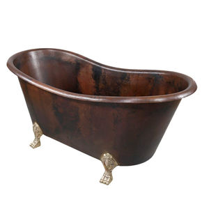 Bañera de Metal Cobre Antiguo, Independiente, Ecológica, para Uso en Hogares y Hoteles, con Grifo y Reposabrazos Incluidos - Product Image 1