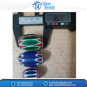 Perles de verre chevron mélangées personnalisées, perles africaines multicouches en forme de canne, perles intercalaires lâches pour la fabrication de bracelets DIY - Product Image 4