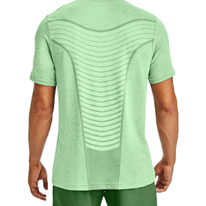 Camiseta Deportiva de Manga Corta para Hombre, Color Verde Claro, con Espalda de Malla, Absorbe la Humedad, Cuello Redondo, Transpirable, de Secado Rápido, Color Sólido, para Verano - Product Image 2