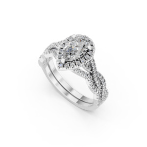 Bague en argent 925 avec diamant de laboratoire 1,98 carat, forme poire/ronde, plaqué rhodium, certifiée IGI, pour mariage féminin, RJC ODM OEM, éthique, haute joaillerie - Product Image 1