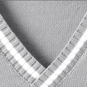 Gilet pull d'uniforme scolaire pour filles, col en V, sans manches, tricoté 100% coton, haut de printemps avec bordure écossaise, tenue de rentrée scolaire - Product Image 4